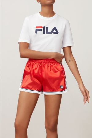 FILA Mercedes Shorts Red / White,Womens Clothing | CA.CPFTQB031